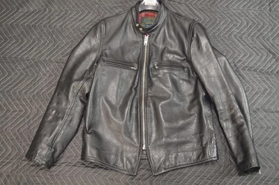 Schott Perfecto Black Leather Steerhide Cafe Racer CAF1 Jacket Men's Medium M - Image 1 of 4