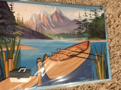 NIP Papyrus Happy Fathers Day Card Canoe Adventures Dad New $9.95 Father's - Image 1 of 2