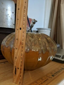 Jarrón de colección MidCentury estilo moderno estudio cerámica goteo lava esmaltada maceta 9x6" BELLEZA - Imagen 1 de 10