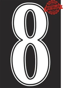 SINGLE FOOTBALL SHIRT NUMBER IRON ON / HEATPRESS VINYL FOOTBALL / TRANSFER WHITE - Picture 1 of 12