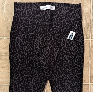 New Old Navy sz XS Petite Stevie High Rise Leopard print velvet skinny Pant 4691 - Picture 1 of 6