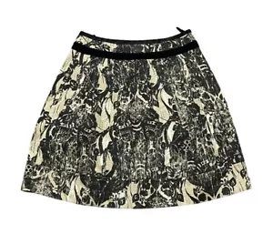 Weekends Max Mara Jacquard Velvet A Line Mini Skirt Tan Black S Work Night Out - Picture 1 of 7