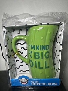 SUPER JUMBO SIZED [3-D] DILL PICKLE - "I'M KIND OF A BIG DILL", Ceramic Cup - Picture 1 of 5