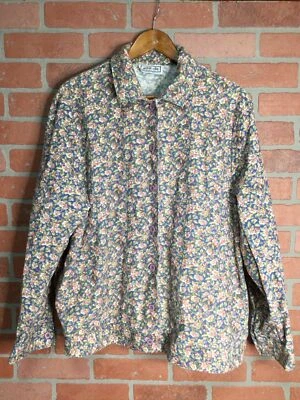 Vintage corduroy jacket Shacket size 18 floral chore ribbed waistband - Image 1 of 4