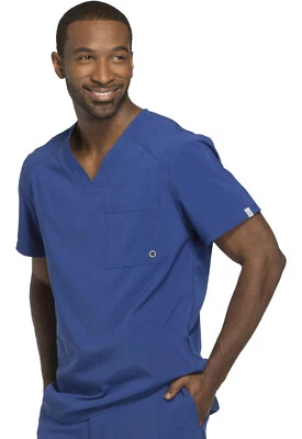 Galaxy Blue Cherokee Scrubs Infinity Mens V Neck Top CK900A GAB - Image 1 of 4