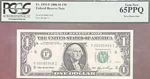 2006 $1 FRN 4 Digit Low Serial Number (5968) Boca Raton Run | PCGS65 GEM NEW PPQ - Picture 1 of 3