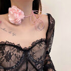 Simple Fabric Flower Long Ribbon Choker Necklaces Neckband Clavicle Chain Sp
