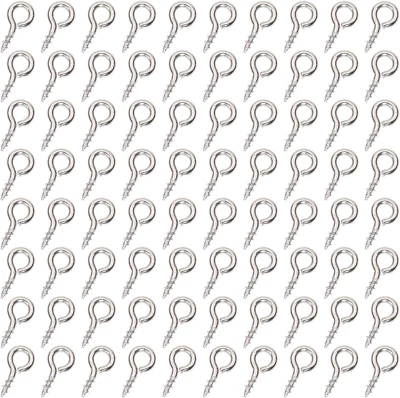 Mini gancho de pasador de ojo de tornillo de acero inoxidable clavija de aro pequeña para llavero de resina artesanías Foto 1 de 3