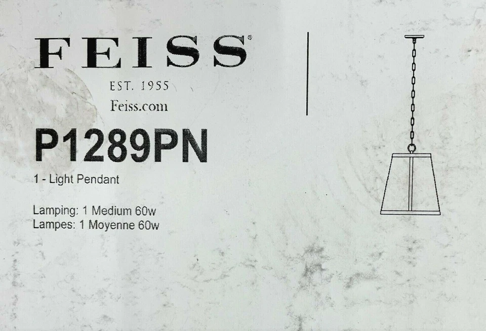 Colgante Grada Feiss P1289PN 1 Luz 16 pulgadas Níquel Pulido  Foto 1 de 1
