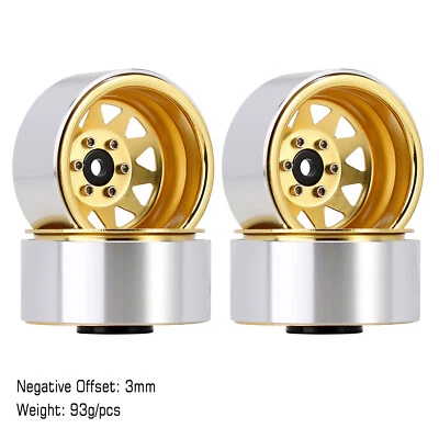 Deep Dish Metal 1.9" Beadlock Wheel Rim Hub for 1/10 RC Crawler Car Axial 90046 - Image 1 of 4