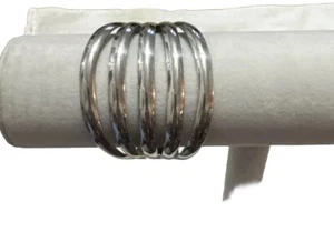 Brazalete Brazalete Modernista Boho Hippie Barra Ajustable De Colección Estate Plata Esterlina - Imagen 1 de 11