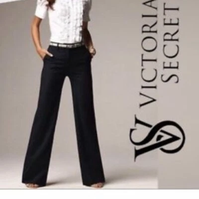 Body by Victoria Marisa Fit Wide Leg Felt Wool Black Pants Size 8 NEW - Image 1 of 4