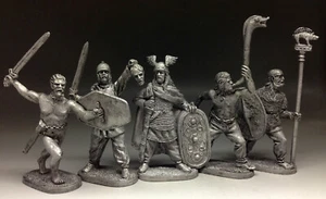 KIT Tin toy soldiers Celts 40 mm Lot of 5 figures metal sculpture - Picture 1 of 2