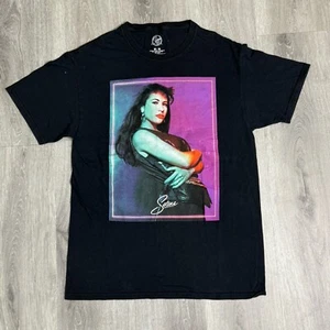 Selena Schwarz Neon Grafik Tshirt - Damen/Junioren M Tee Baumwolle Retro Kurzarm - Bild 1 von 5