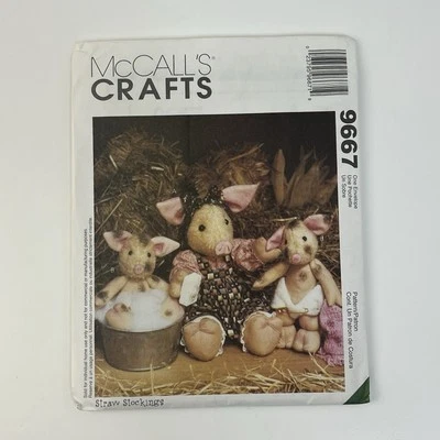 Country Pigs & Doll Clothing UNCUT Pattern 9667 Apron Bloomers Diaper Mom Baby - Image 1 of 2