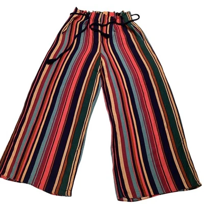 Pantalones Gauchos Farm Rio Anthropologie Rayas Pierna Ancha Talla S Foto 1 de 4