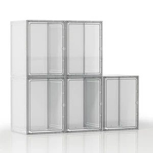 Boot Storage Organizer Tall Boots, 5 Pack Clear Shoe Storage Boxes Stackable ... - Picture 1 of 7