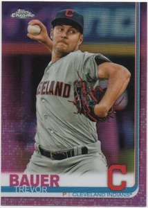 Trevor Bauer 2019 TOPPS CHROME BASEBALL Pink Refractor #107 Guardians - Picture 1 of 2