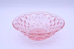 Pink 6" Round Flared Bowl Depression Glass Imperial #330 Diamond Block 1920s - Picture 1 of 19