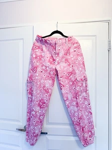 BlackMilk x Care Bear Cargo Pants AU 16 US 12 Pink Trousers RARE limited edition - Picture 1 of 7
