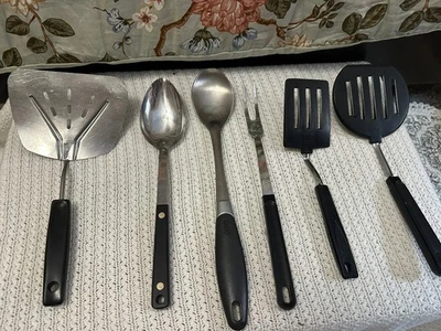 Vintage Stainless Steel Black Handle Cookware Utensils  - Image 1 of 4