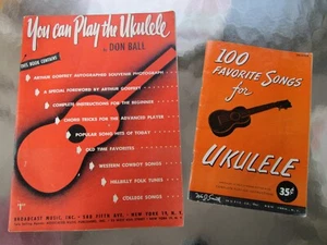 Vintage Lot (2) UKULELE Instruction Books  1946 + 1950 You Can Play + 100 Songs - Picture 1 of 9