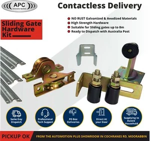 APC 500KG Sliding Gate Hardware Kit with 2m Track Length, Wheels,Roller,Stopper - Picture 1 of 11