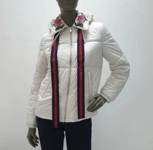 Gucci White Rose Collar Vest Puffer Jacket Sz.42 - Picture 1 of 9
