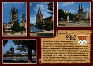 KÖLN am Rhein Cologne Postcard color PK Geschichte u. Chronik-Karte Postkarte - Picture 1 of 2