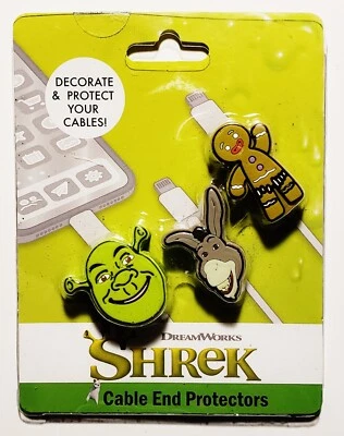 Shrek Cable End Protectors *NEW* DreamWorks CultureFly Shrek Donkey Gingerbread - Image 1 of 2