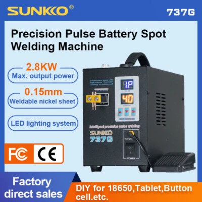 Máquina de soldadura por puntos de batería de pulso de precisión inteligente SUNKKO 737G 2,8 KW Foto 1 de 4