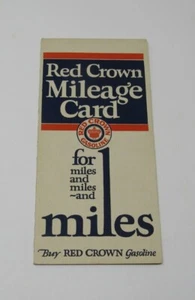 Antique Original Red Crown Gasoline Mileage Card Brochure GREAT GRAPHICS EX COND - Picture 1 of 3