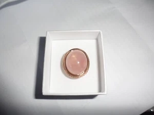 Opulenter Rosenquarz-Ring in Rotgold mit sehr großem feinen Stein. - Bild 1 von 6