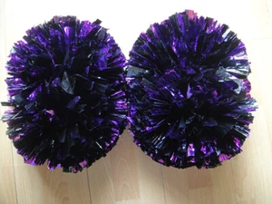 Bambino Adulto Calcio Basket Halloween Cheerleader 2PomPoms Viola Mix Nero - Foto 1 di 9