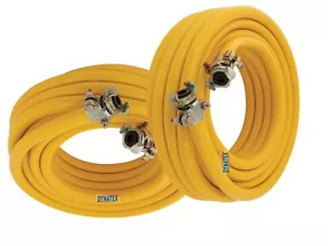 2 Kompressor Luftschlauch 3/4" Anlagenbrecher 15 m Meter und Gummikupplungen (50 Fuß) - Bild 1 von 13
