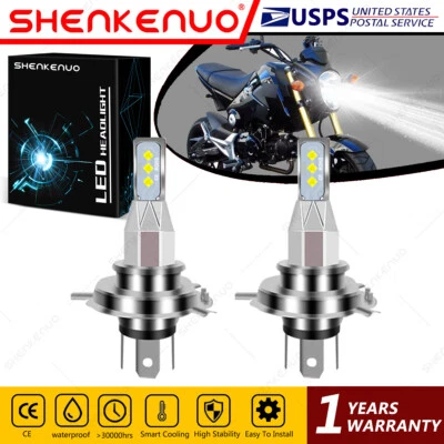 Para Honda Grom 125 2014-2015 2X HS1 9003 H4 LED Faros Bombillas 55W 6000K Blanco Foto 1 de 4