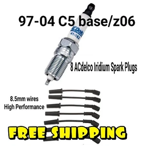 Corvette C5 97-04, 8 ACDELCO IRDIUM PLUGS,8 HIGH PERFOMANCE IGNITION WIRES 8.5MM - Picture 1 of 3