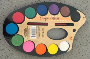 Kids Watercolor Paint Set 12 colors with Brush Non Toxic Ages 4+ NEW - Picture 1 of 2