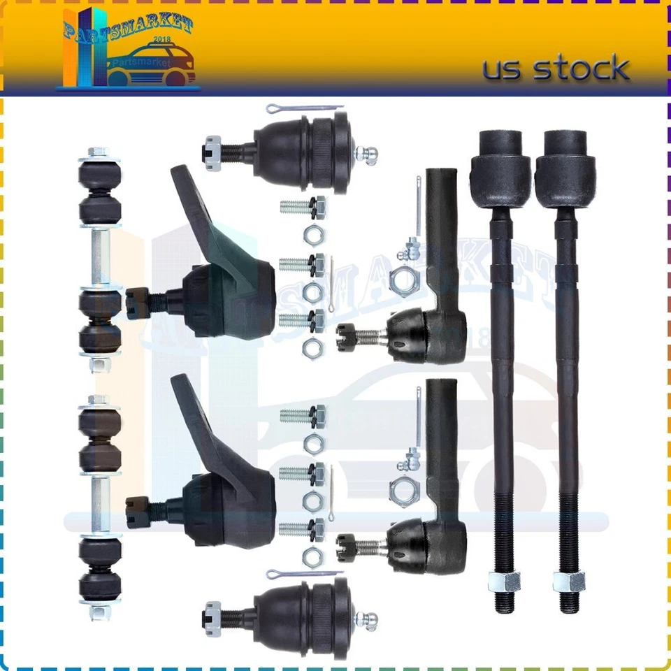 Set Of 10 Ball Joints Sway Bar Tie Rod Ends Kit For 1997-1998 Oldsmobile Regency Foto 1 de 4