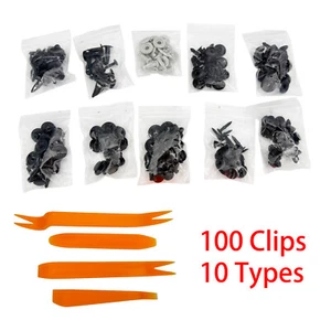 100Pack Fender Clips Trim Car Push Pin Rivet Bumper Fastener Retainer 9 8 7 6mm - Picture 1 of 11