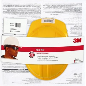 3M Hard Hat With Pin lock Adjustment Yellow 1 Pack - Picture 1 of 1