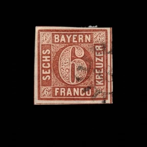 Germany, Bavaria, Scott 5, Complete Circle, 1850-1858, used - Picture 1 of 2