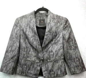 David Lawrence Size 8 Career Business Lined Black Metallic Grey Jacket - Picture 1 of 8