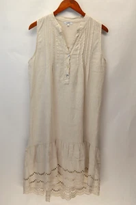 Abito lino rosmarino piccolo beige occhiello 1/2 bottoni Cottagecore Western Prairie - Foto 1 di 11