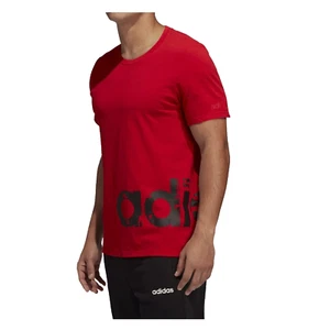 Camiseta de manga corta Adidas de algodón con logotipo grande gráfico - para hombre talla GRANDE roja - Imagen 1 de 6
