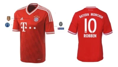 Trikot Adidas FC Bayern 2013-2014 Home Robben 10 I Champions League WC - Bild 1 von 2