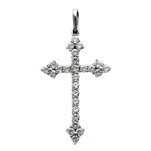 1/2Ct White Round Moissanite Diamond Jesus Cross Pendant In 925 Sterling  Silver - Picture 1 of 4