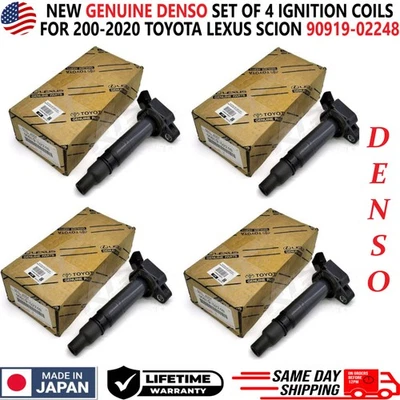 4PCS OEM DENSO Ignition Coils For 2003-2020 Toyota & Lexus I4 V6 V8, 90919-02248 — 第 1/4 张图片