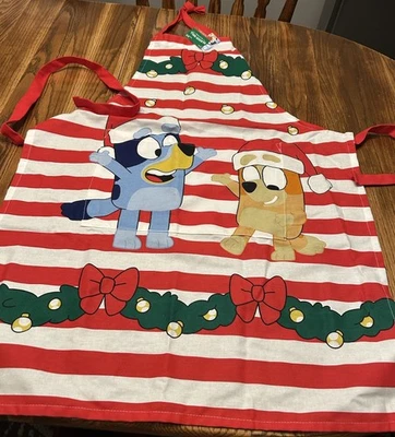 Nuevo con etiquetas Delantal Sleigh Bell Bistro Azul Navidad Adulto 100% Algodón Foto 1 de 4