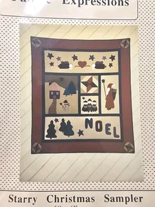 1992 Fabric Expressions Starry Christmas Sampler Quilt Pattern No. 140 Applique - Picture 1 of 16